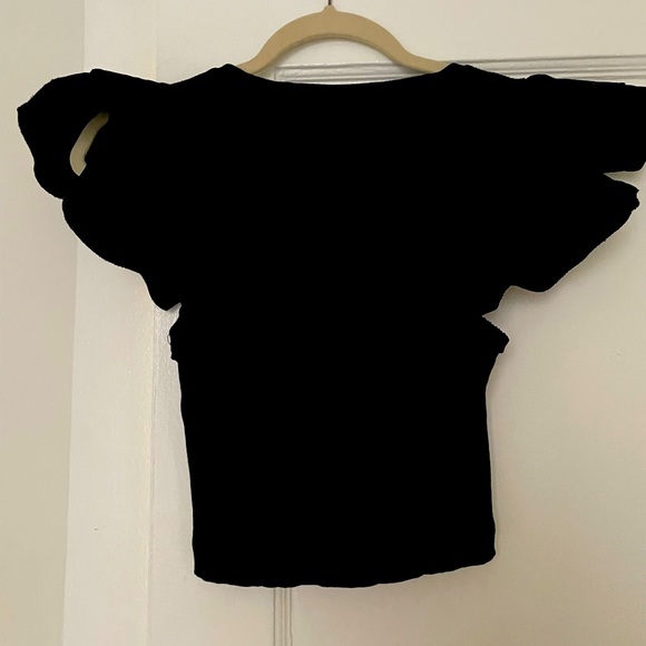 Zara, low v-cut puff sleeve shirt. Size M - Picture 2 of 3